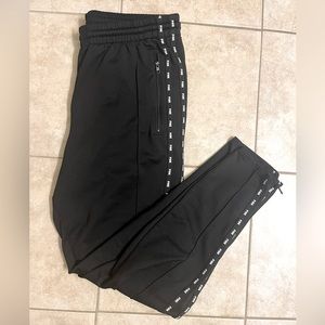 PINK pinstripe black joggers